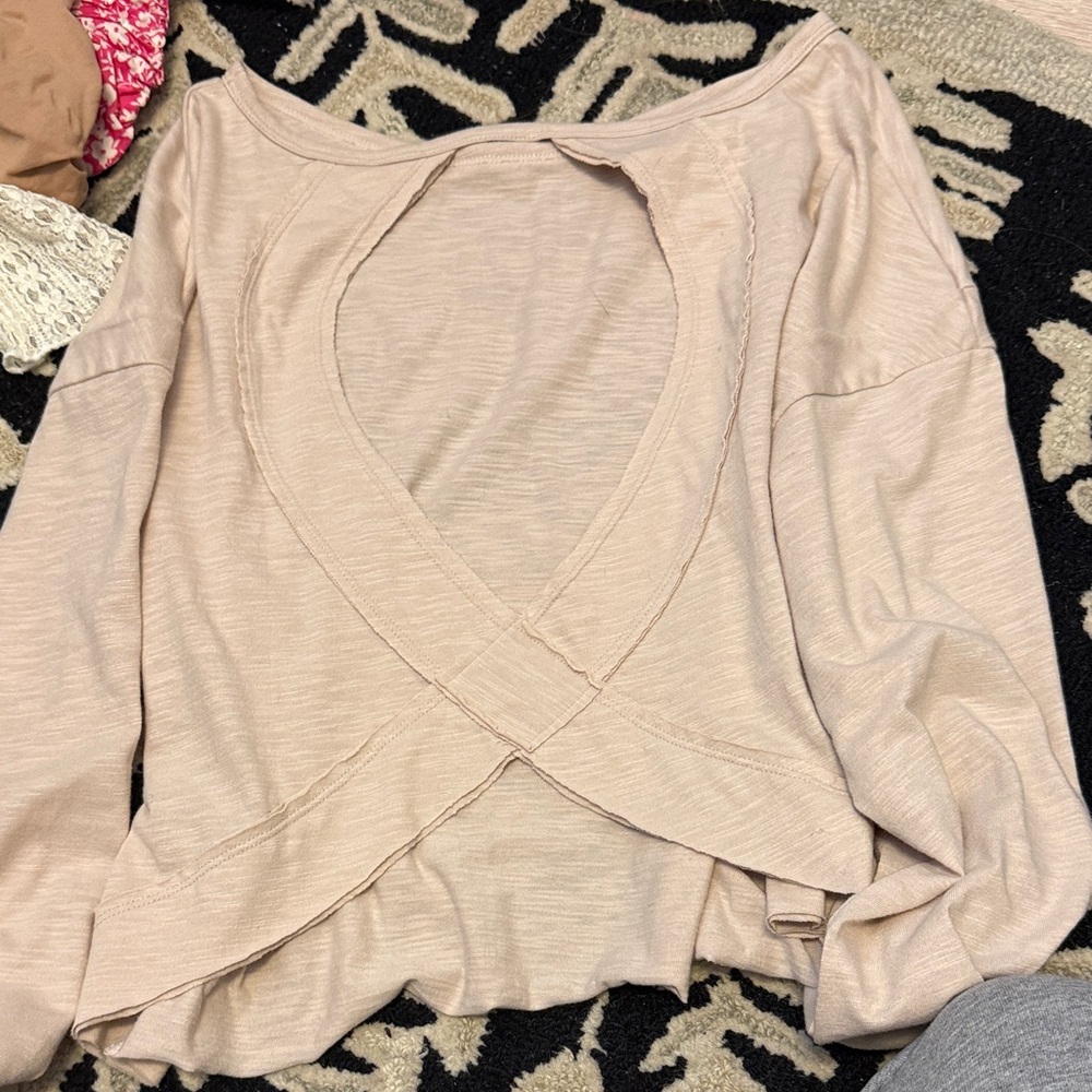 Women's Blush Pink Open-Back Top